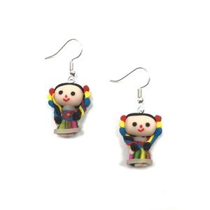 Traditional Mexican Doll Polymer Clay Earrings